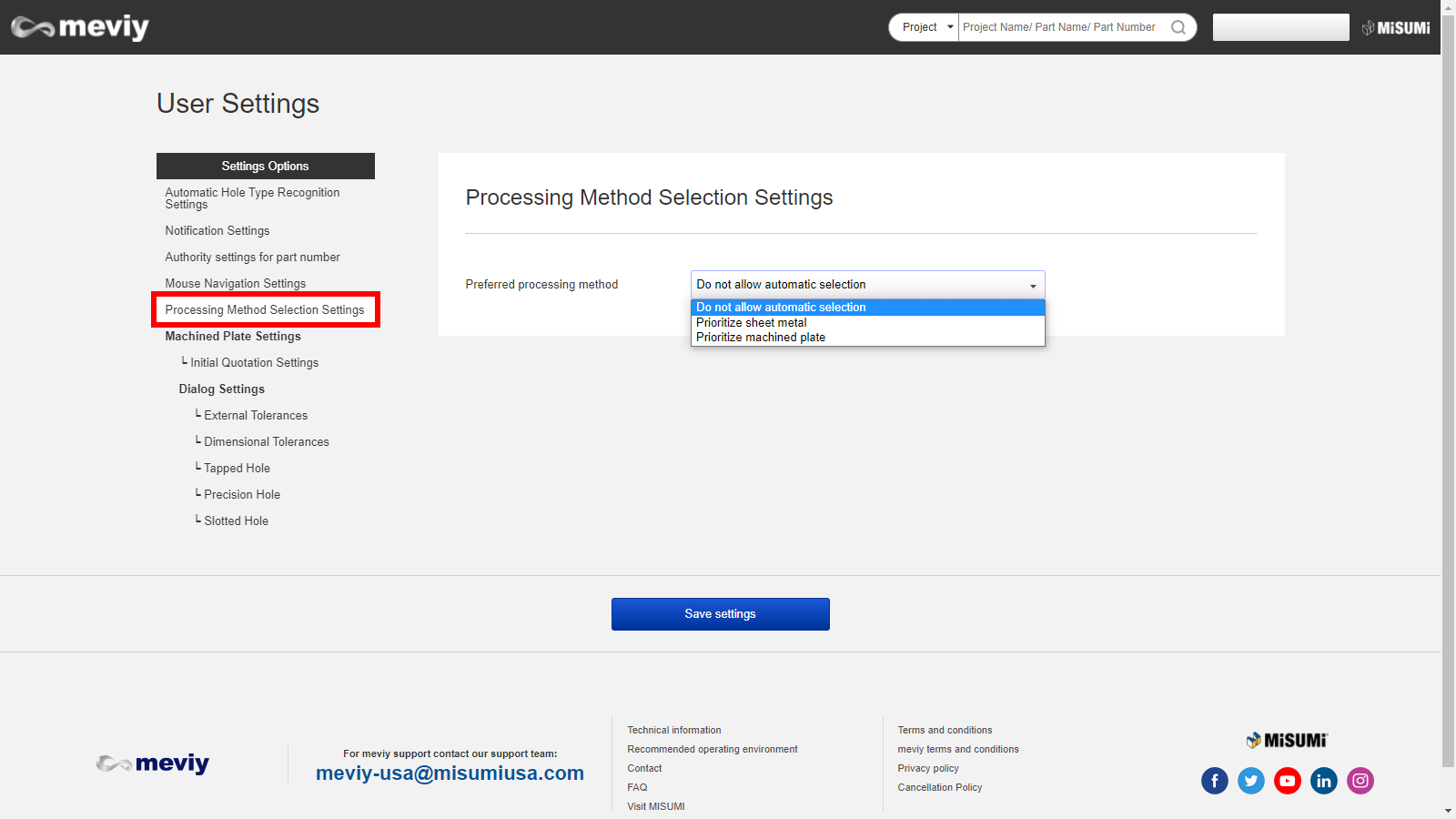 STEP2: Set the preferred processing method