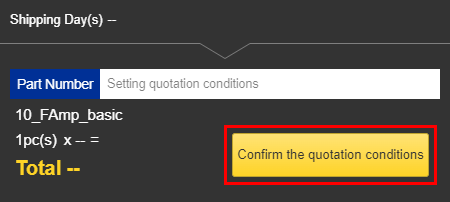 Click "Confirm the quotation conditions" button.