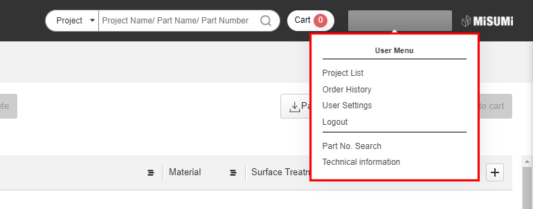 User Menu