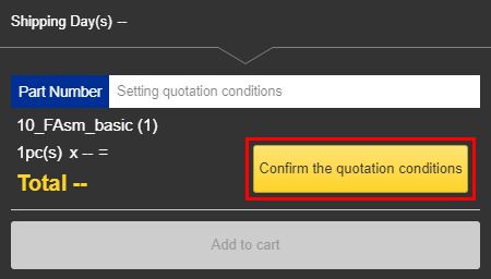 Click "Confirm the quotation conditions".