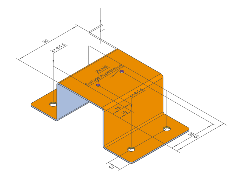 e.g. 1) Dimensions acceptable for tolerance setting