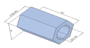 A 3D model of Hexagon Bar Profile Shape