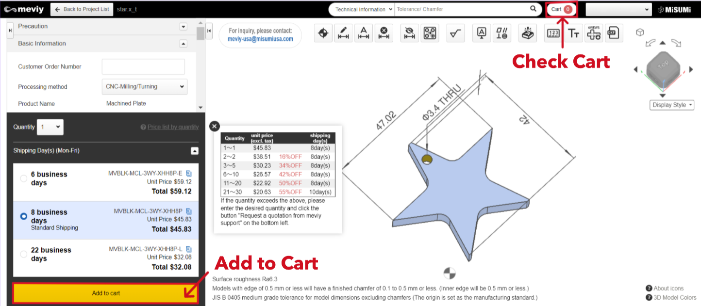 Cart-in on 3D viewer of meviy