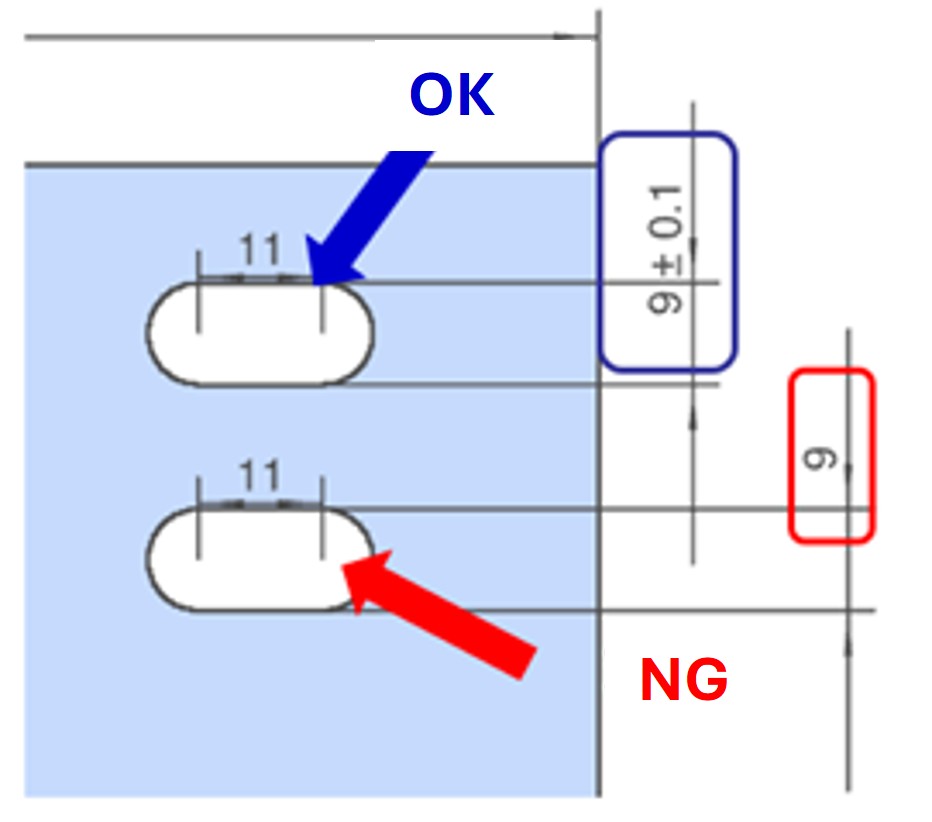 Slotted hole side is not available for surface roughness.